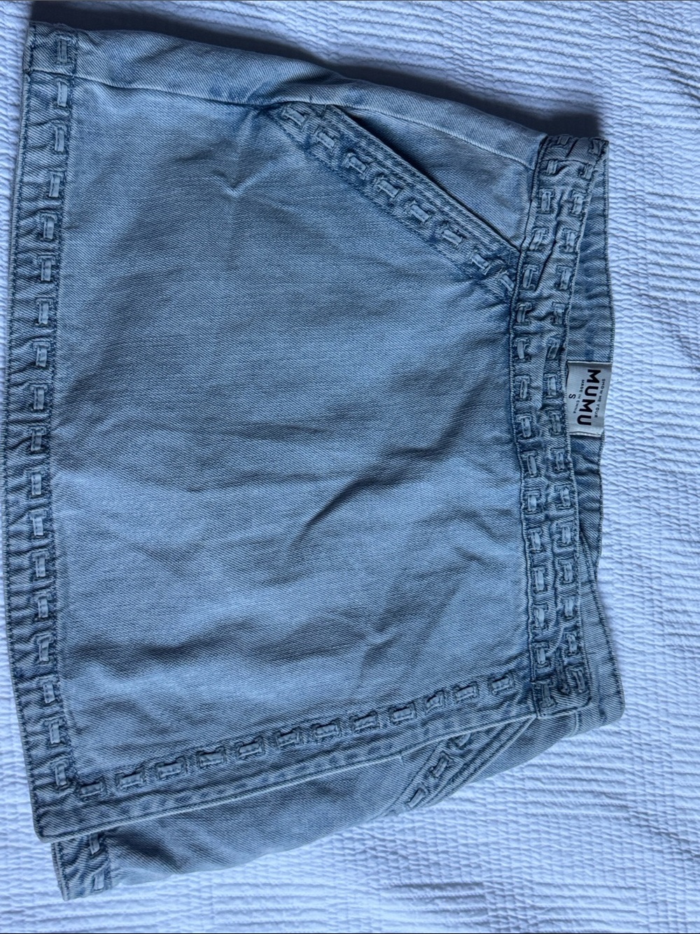 Show Me Your MuMu Light Blue Mini Skirt